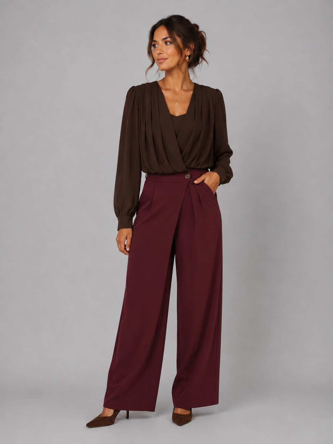 Elli white Blouse - Bruin