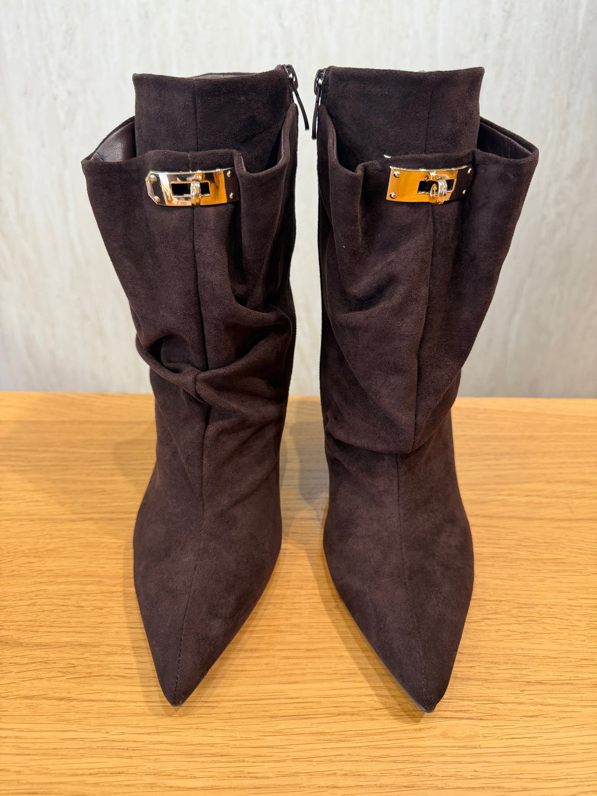 Buckle Laarsje met hak Bruin
