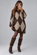 Sweater Dress - Brown/Beige